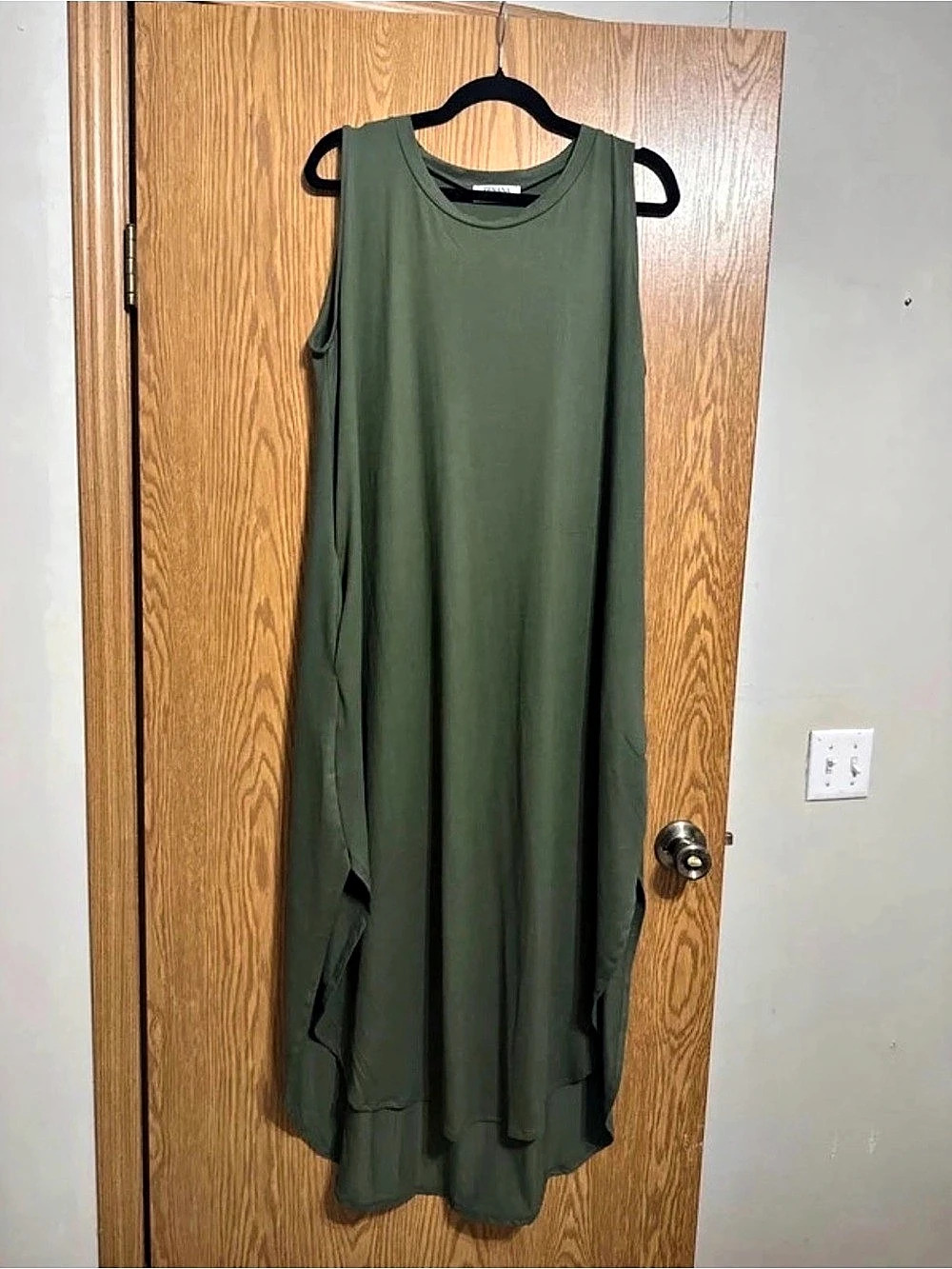 ZENANA Women's Maxi Dress in Green Size 1X